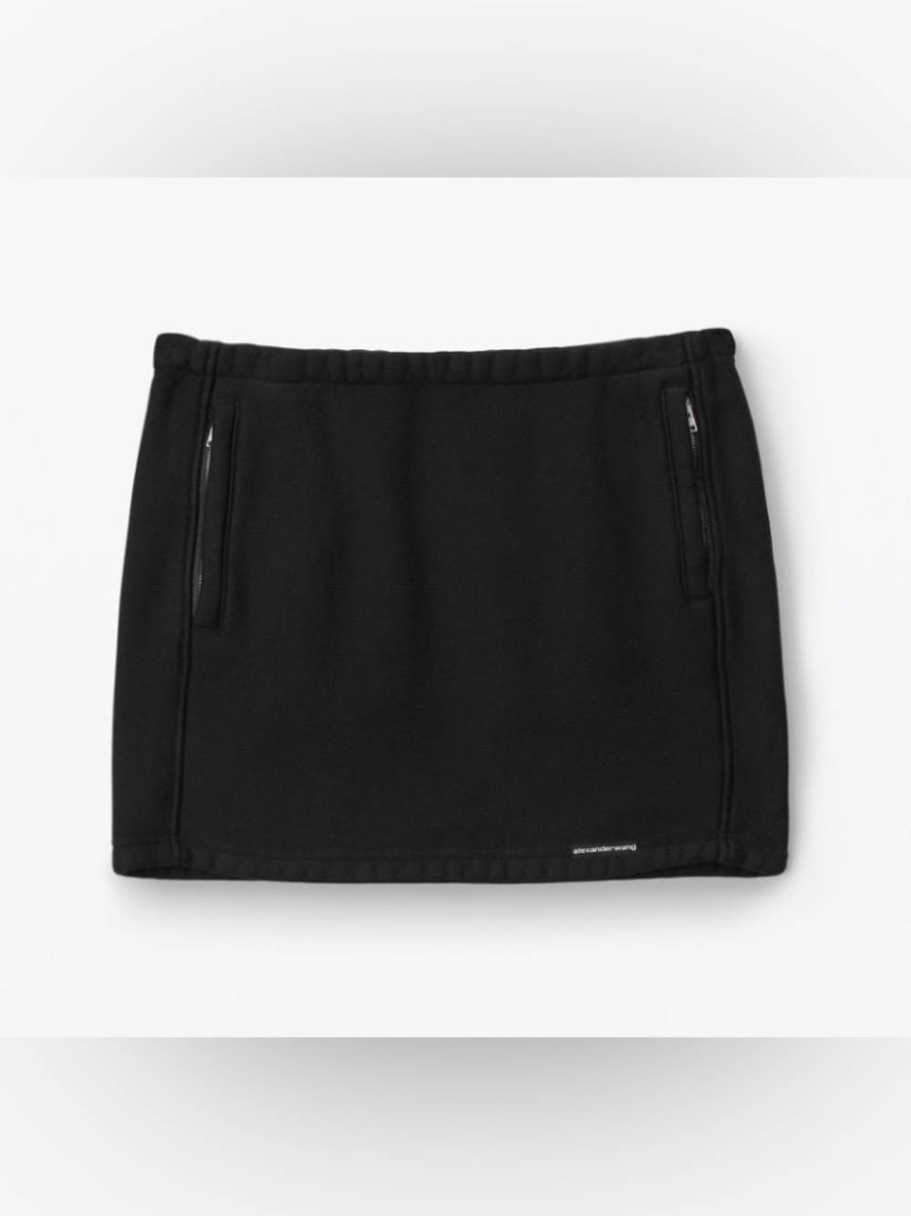 Alexander Wang Minimalist Black Terry Classic Pocket Casual Skirt with Zips, Sm